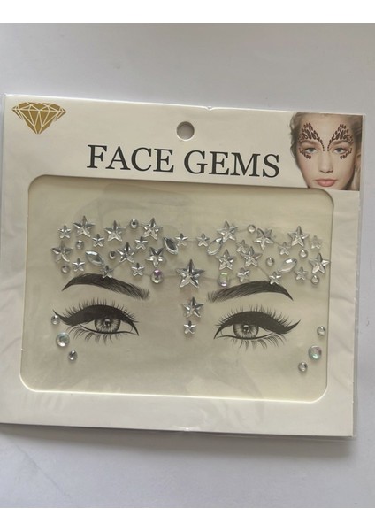 Face Gems Yüz Süsleme Taşı Vücut Kristali Model 16