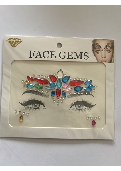 Face Gems Yüz Süsleme Taşı Vücut Kristali Model 17