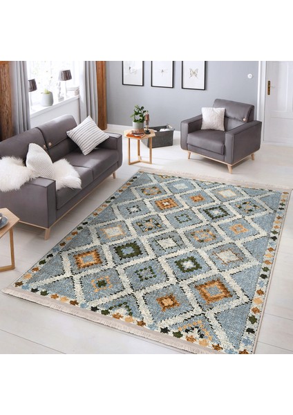 Geleneksel Zeminde Kilim Motifli Pers Desenli Eskitme Motifli Sade & Şık Salon & Oturma Odası Koridor & Antre Dijital Baskılı Makinede Yıkanabilir Kaymaz Taban Saçaklı Halı fiyatları