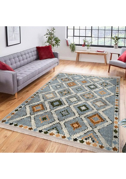 Geleneksel Zeminde Kilim Motifli Pers Desenli Eskitme Motifli Sade & Şık Salon & Oturma Odası Koridor & Antre Dijital Baskılı Makinede Yıkanabilir Kaymaz Taban Saçaklı Halı modelleri