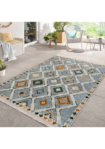 Geleneksel Zeminde Kilim Motifli Pers Desenli Eskitme Motifli Sade & Şık Salon & Oturma Odası Koridor & Antre Dijital Baskılı Makinede Yıkanabilir Kaymaz Taban Saçaklı Halı indirimleri