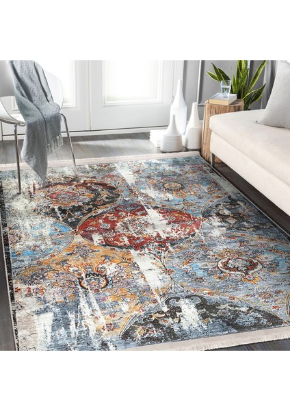 Antika Zeminde Eskitme Motifli Yöresel Desenli Eskitme Motifli Avangarde Salon & Oturma Odası Dış Mekan & Outdoor Dijital Baskılı Makinede Yıkanabilir Kaymaz Taban Saçaklı Halı fiyatları