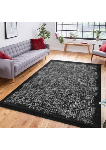 Siyah Zeminde Halı Motifli Eskitme Desenli Eskitme Motifli Klasik Salon & Oturma Odası Yatak Odası Dijital Baskılı Makinede Yıkanabilir Kaymaz Taban Saçaklı Halı fiyatları