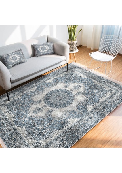 Krem Zeminde Otantik Motifli Osmanlı Desenli Etnik Motifler Vintage Yatak Odası Salon & Oturma Odası Dijital Baskılı Makinede Yıkanabilir Kaymaz Taban Saçaklı Halı modelleri