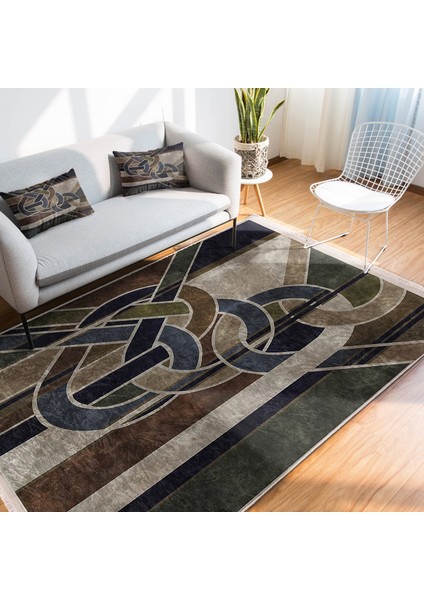 Kanvas Zeminde Modern Sanat Motifli Düğüm Desenli Modern Klasik Koridor & Antre Dış Mekan & Outdoor Dijital Baskılı Makinede Yıkanabilir Kaymaz Taban Saçaklı Halı fiyatları