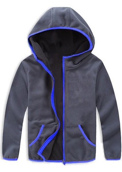 Erkek ve Kız Çocuk Polar Kapüşonlu Fermuarlı Sweatshirt