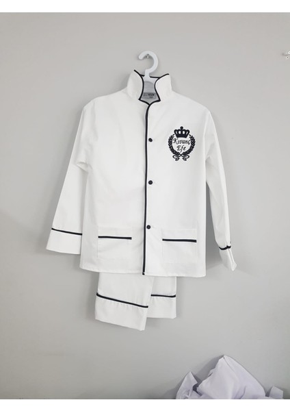 Beyaz Erkek Bebek Pijama Takımı