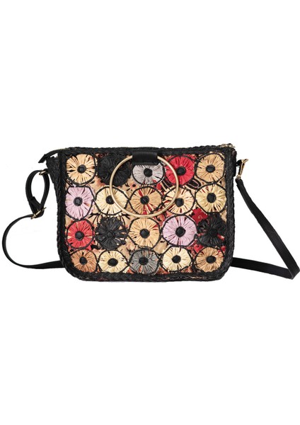 Kadın Çok Renkli Hasır Çapraz Askılı Omuz Çantası modelleri