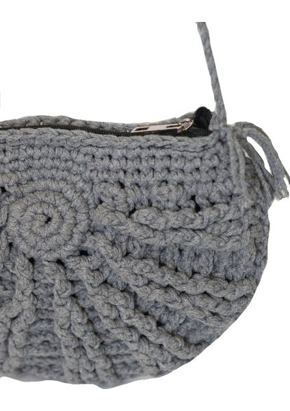 Kadın Gri Örgü Midye Omuz Çantası fiyatları