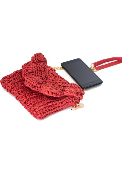 Çiçek Motifli Kadın Hasır Zarf Çanta fırsatları