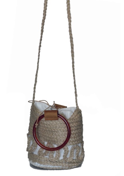 Plastik Saplı Basket Hasır Çanta