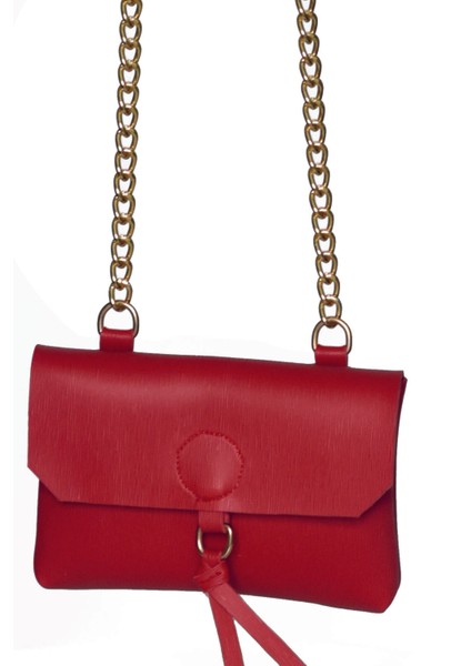 Kadın Kırmızı Zincir Askılı Yatay Cep Telefonu Çantası fiyatları