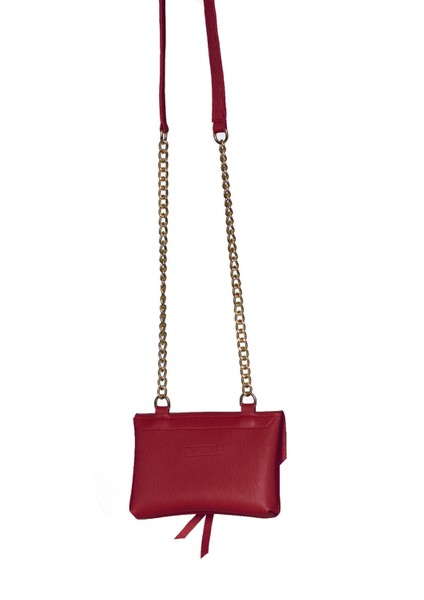 Kadın Kırmızı Zincir Askılı Yatay Cep Telefonu Çantası modelleri
