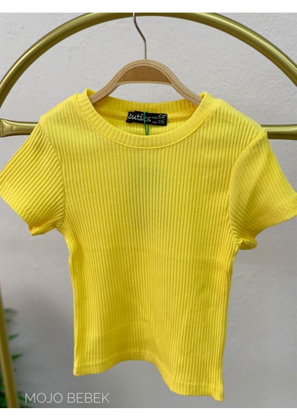 Kız Çocuk 5-14 Yaş Kaşkorse Kısa Kol Body 3130 Sarı