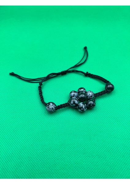 Obsidyen Doğal Taş Bileklik Asansörlü Kilit Sistemi Aaa Kalite El Yapımı Bileklik 10MM indirimleri