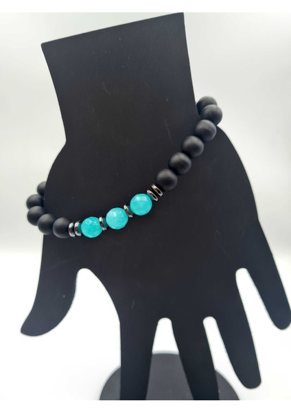 Doğal Taş Amazonit Hematit Oniks Taşı Bileklik modelleri