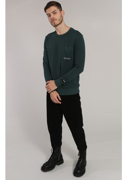 Bisiklet Yaka Işlemeli Sweatshirt- Blumelvin