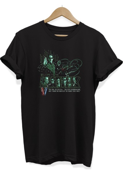 Matrix Baskılı Pamuk Büyük Beden Tişört