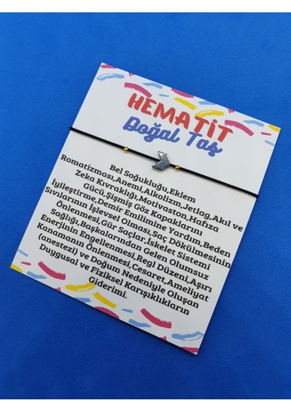 Hematit Taşı Üçgen Doğal Taş Bileklik