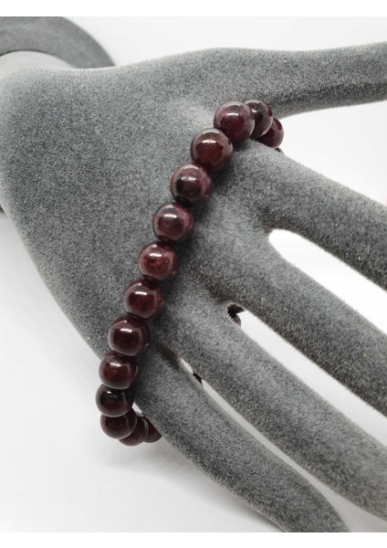 Lal (Garnet) Doğal Taş Bileklik 8 mm Orijinal Doğal Taş modelleri