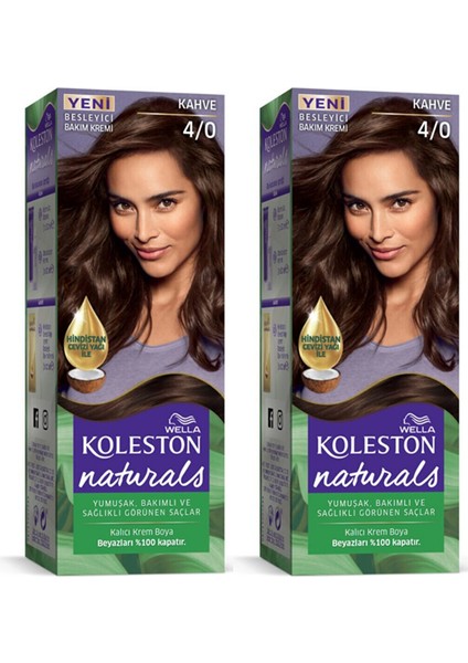 Koleston Naturals Saç Boyası 4/0 Kahve 2 Adet