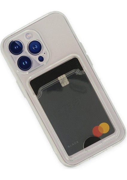iPhone 14 Pro Kılıf Cardy Şeffaf Kartlık Cepli Kapak