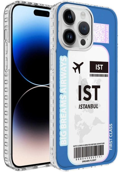 Apple iPhone 14 Pro Max Kılıf Airbag Kenarlı Renkli Desenli Elegans Silikon