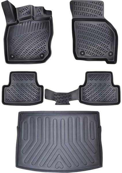 Vw Golf 8 2019-2022 Otomatik 3D Havuzlu Paspas+Bagaj Havuzu Seti