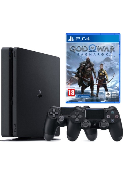 Playstation 4 Slim 500 GB + 2. Ps4 Kol + Ps4 God Of War Ragnarok