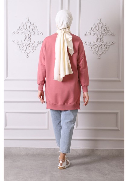 30644 Bisiklet Yaka 2 Iplik Tunik Gül indirimleri