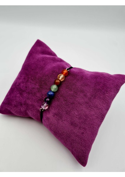 Doğal 7 Çakra Bilekliği Kristal Kuvars, Ametist, Lapis Lazuli, Aventurin, Kaplan Gözü, Sitrin, Akik indirimleri