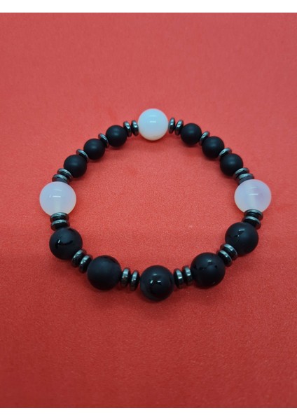 Opal, Obsidyen, Hematit, Oniks Doğal Taş Bileklik Tasarım