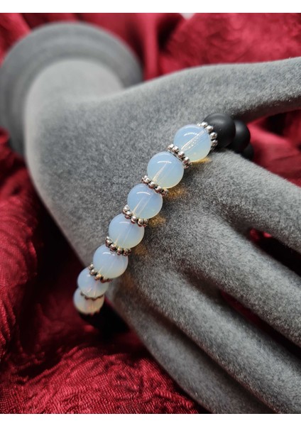 Opal ve Oniks Doğal Taş Bileklik 8mm modelleri