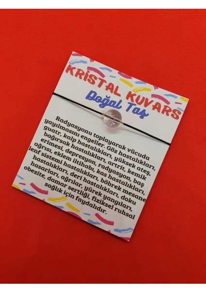 Kristal Kuvars Taşı Bileklik 10MM Orijinal Doğal Taş