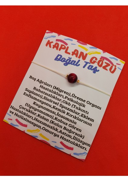 Kaplan Gözü Doğal Taş Bileklik Ayarlamalı Bağlama Sistemi