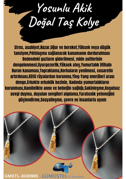 Yosunlu Akik Doğal Taş Kolye modelleri