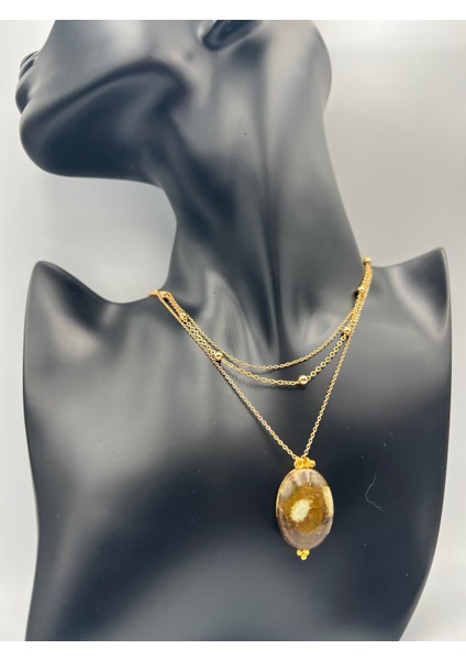 Yosunlu Akik Doğal Taş Kolye fırsatları