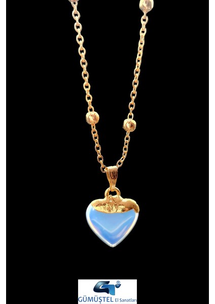 Opal Doğal Taş Kalp Kolye Zincir fiyatları