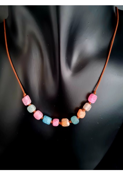 Küp Akik Doğal Taş Kolye