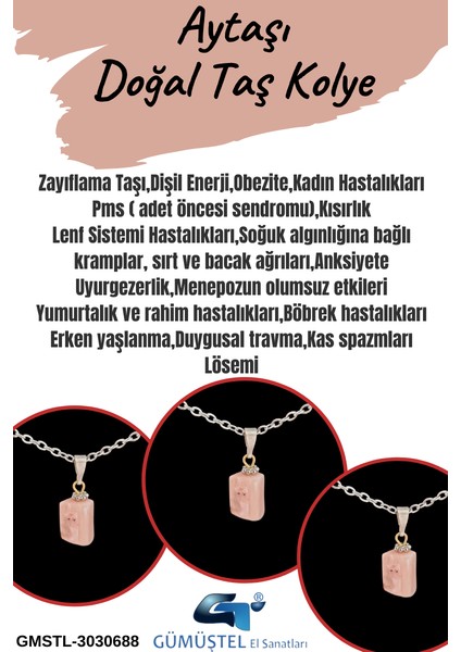 Kantaşı Doğal Taş Kolye Minimal Sevenler Için fiyatları