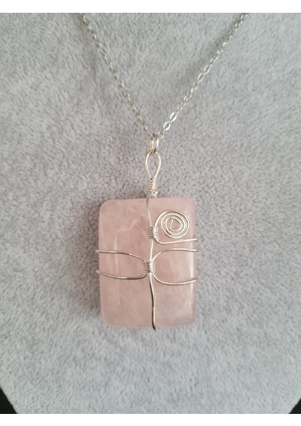Pembe Kuvars Doğal Taş Kolye fırsatları