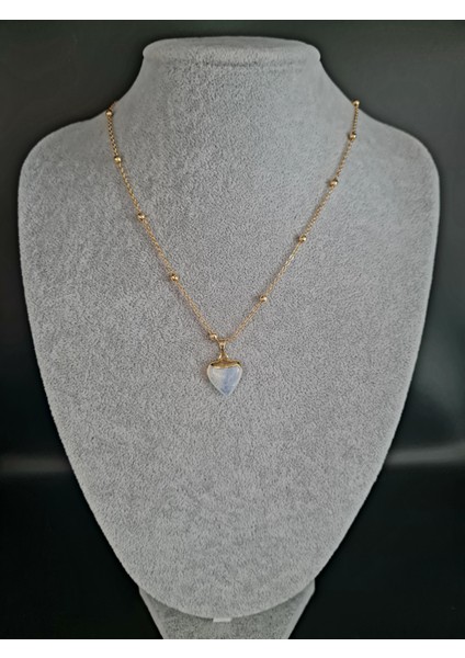 Opal Doğal Taş Kalp Kolye Zincir indirimleri