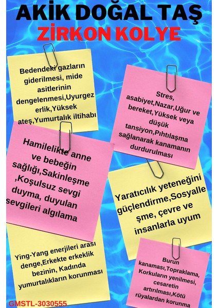 Akik Doğal Taş Kolye Zirkon Taş İşlemeli modelleri