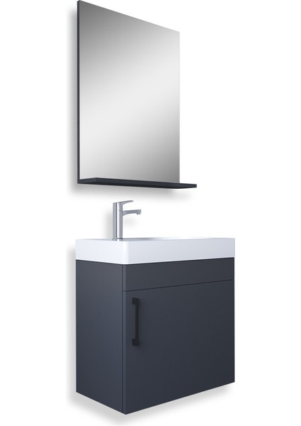 Rio 45 Cm Beyaz Mdf Banyo Dolabı Seti