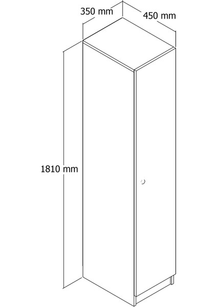 FERNISO Zoe Tek Kapılı Elbise Dolabı Gardırop Çok Amaçlı Dolap
