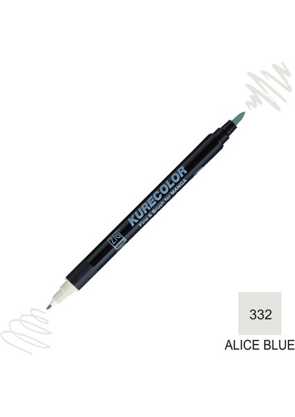 Kurecolor Mangaka Fine&brush Çift Taraflı Kalem CNKC-2200 No 332 Alice Blue