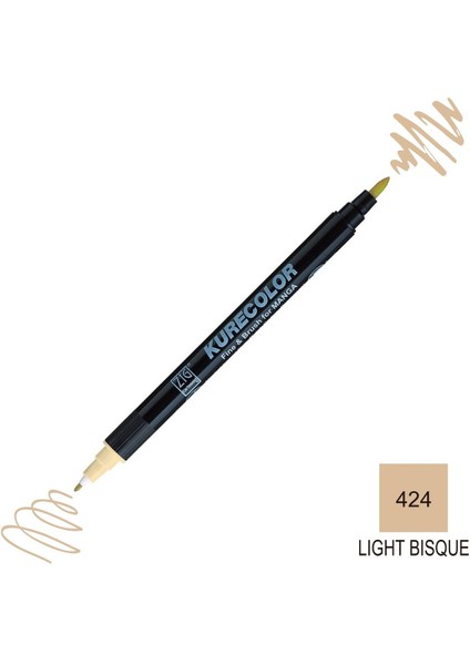 Kurecolor Mangaka Fine&brush Çift Taraflı Kalem CNKC-2200 No 424 Light Bisque