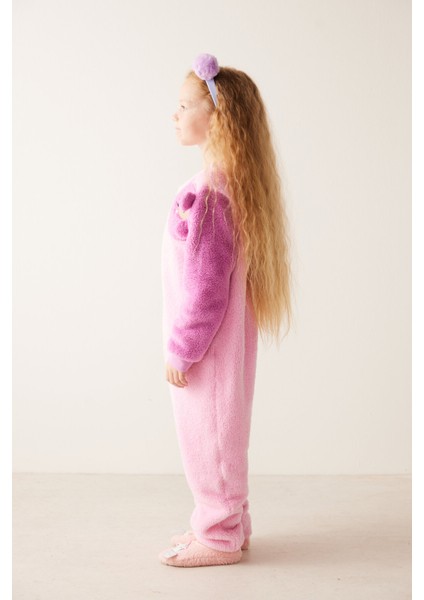 Pembe Kız Çocuk Ayıcık Desenli Tulum modelleri