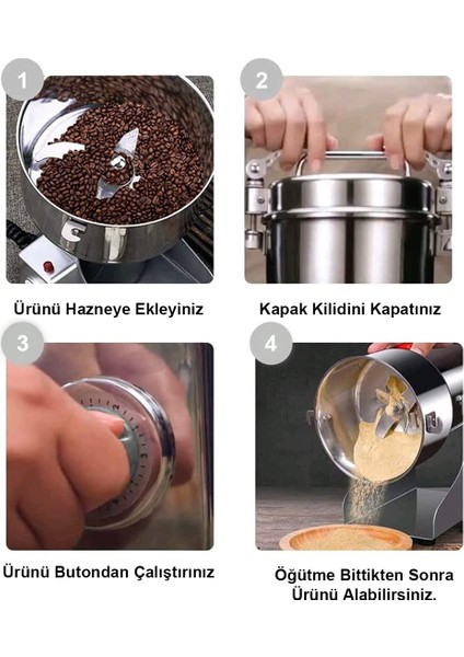 100 gr Yüksek Hızlı Bitki Hububat ve Baharat Öğütücü