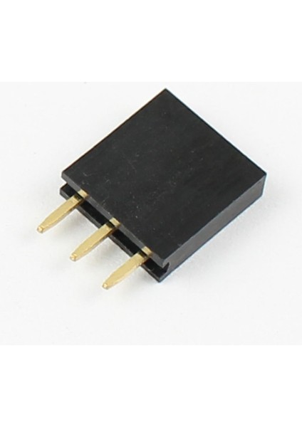 3 Pin Tek Sıra Dişi Header 180 Derece 1x3 Pin 2.54MM Soket Konnektör